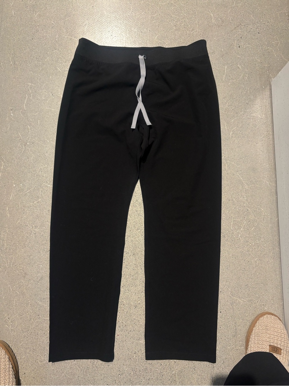 Figs Black Technical Collection Scrub Pants with Gray Drawstring